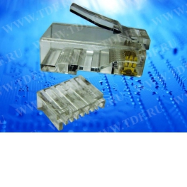Коннектор RJ-45 Netko (8p8c) cat.6 универсальный, со вставкой, для одножильного и многожильного кабеля