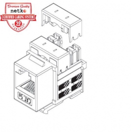 Модуль Keystone неэкранированный, RJ-45, cat.5e, 90&deg;, 110/Krone тип, под инструмент, KE, белый, Netko СКС
