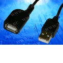 Кабель соединительный  шт.USB A- гн.USB A 2.0 (1,0м), черный,  блистер