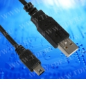 Кабель соед. шт. USB A - шт.mini USB B  для зарядки и передачи данных 1м, USB 2.0 черный EOL