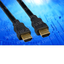 Шнур аудио-видео HDMI-HDMI (1.4, 3D) цвет: золото  (1,5м) блистер