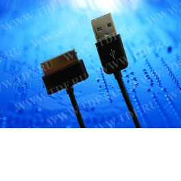 Кабель соед. шт. USB для зарядки и передачи данных планшетов Samsung Tab 30 pin, 1м, USB 2.0 черный