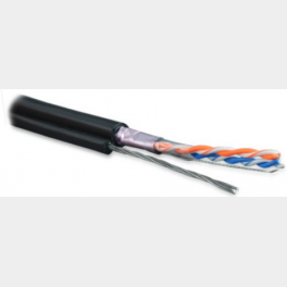 Кабель витая пара FTP 5e кат. 2 пары Hyperline FUTP2-C5-S24-SW-OUT-PE-BK-500