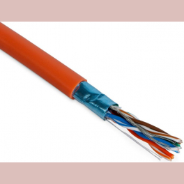 Кабель витая пара FTP 5e кат. 4 пары Hyperline FUTP4-C5E-P26-IN-LSZH-OR-100