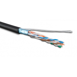 Кабель витая пара FTP 5e кат. 4 пары Hyperline FUTP4-C5E-S24-OUT-LSZH-BK-500