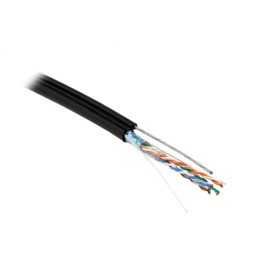 Кабель витая пара FTP 5e кат. 4 пары Hyperline FUTP4-C5E-S24-SW-OUT-PE-BK-500