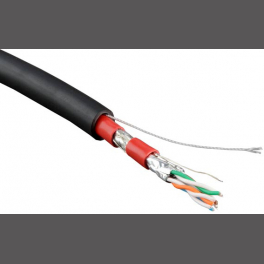 Кабель витая пара SFTP 7 кат. 4 пары Hyperline SFTP4-C7-S23-IN/OUT-LSZH/PVC-BK-500