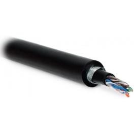 Кабель витая пара UTP 5e кат. 4 пары Hyperline UUTP4-C5E-S24-ARM-OUT-PE/PE-BK